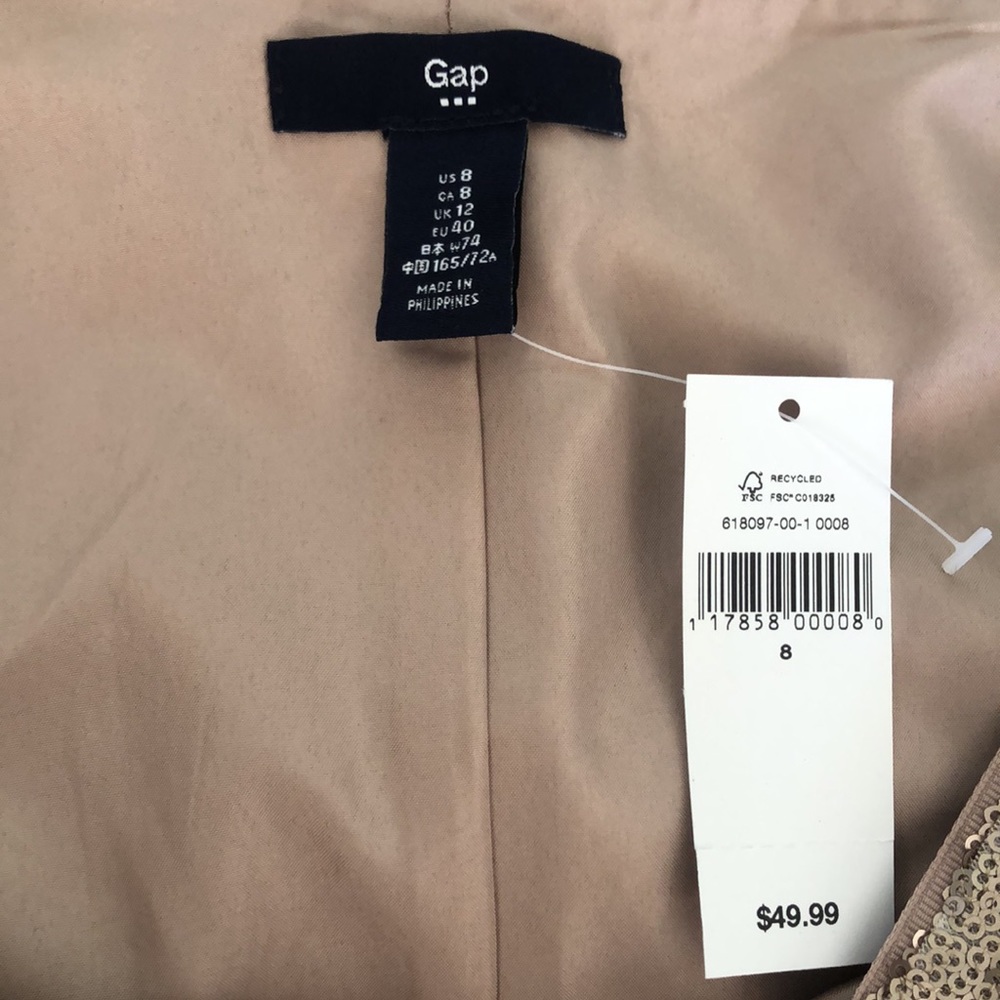 NWT GAP Gold Sequin Skirt - Picture 5 of 6